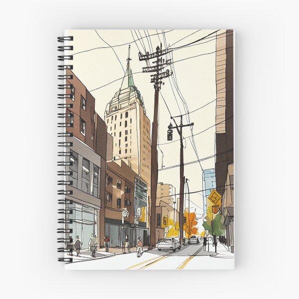 Item preview, Downtown City Watercolor Art designed and sold by roamingpixel.