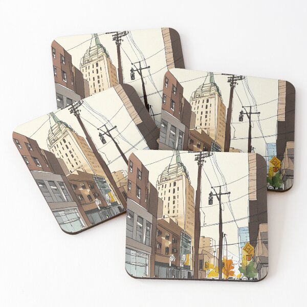 Item preview, Downtown City Watercolor Art designed and sold by roamingpixel.