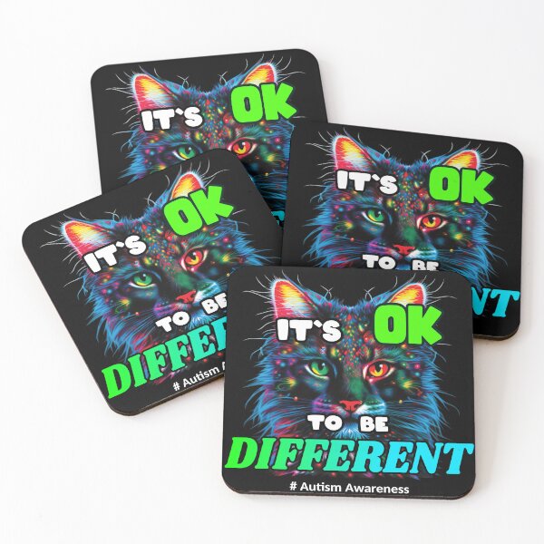 Item preview, Its Ok To Be Different Autism Awareness Acceptance Women Kid Cat designed and sold by Animal-ink.
