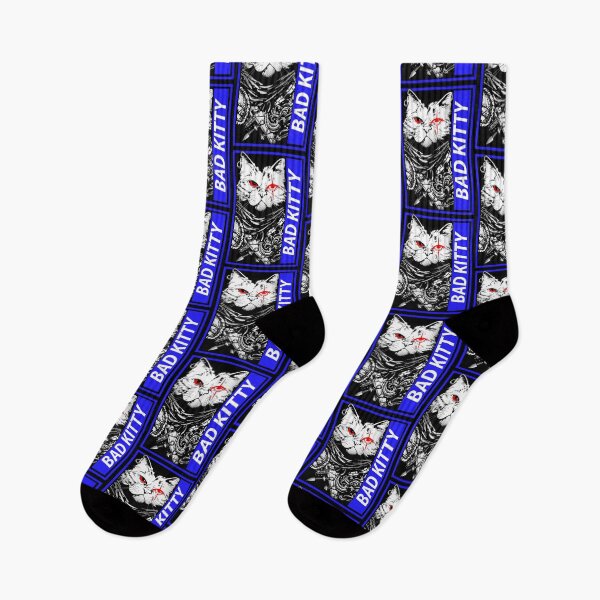 Item preview, Naughty Neko: Bright Blue Bad Kitty! Paws Off Samurai Warrior Cat designed and sold by Mrspink16.