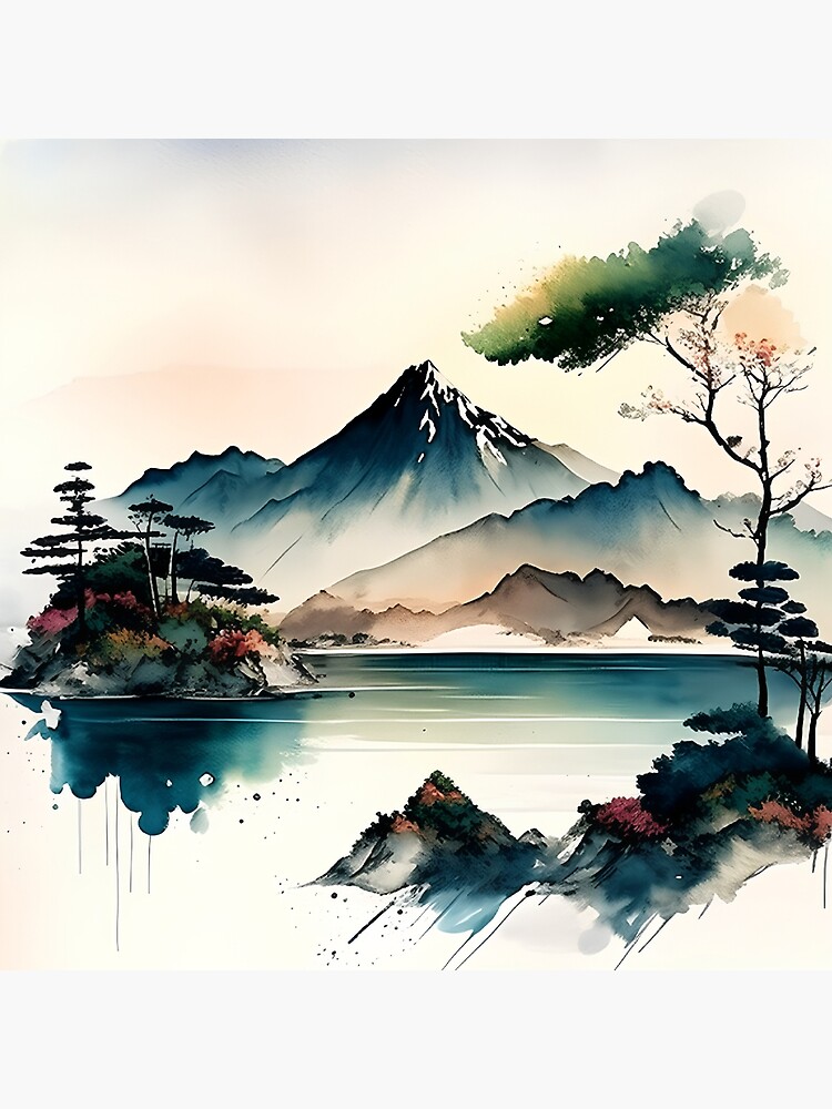 Landscape Painting 6, Japanese Watercolor Style, Digital Art Print, Wall  Art, Digital Download, Home Decor, Printable