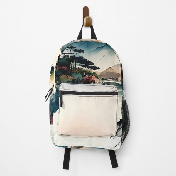 Item preview, Japanese-style Watercolour Mountain and Lake Landscape; Perfect gift for nature lovers; Ideal for Japanese nature art for home décor designed and sold by erzypher.