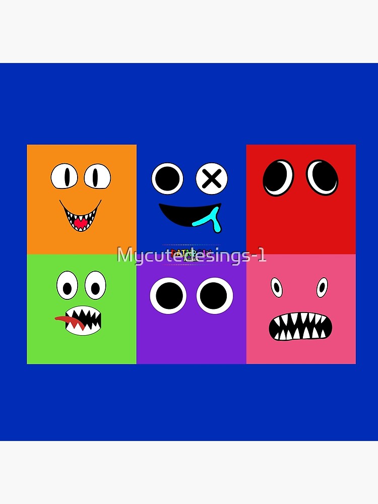 Rainbow Friends characters faces in grid.. Blue Roblox Rainbow Friends  Characters, roblox, video game. Halloween iPhone Case for Sale by  Mycutedesings-1