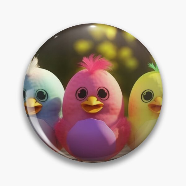 Item preview, cute multicolor easter chickens designed and sold by EmeraldeaArt.