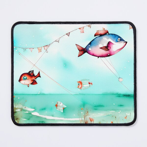 Item preview, Steampunk Fish Kites Kids Storybook Style Steampunk Surrealism Art for Kids - AI Generated Art 1 of 6 designed and sold by Beachy.