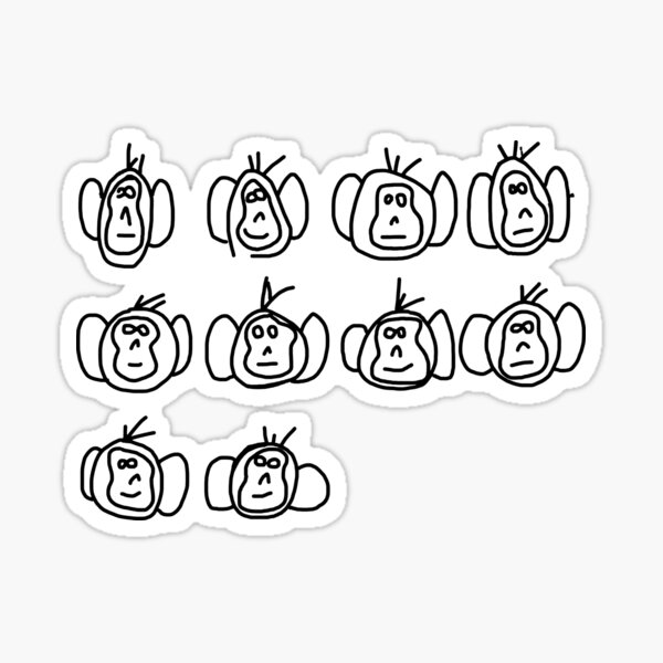 Leo Fitz - Counting Monkeys - Black Sticker