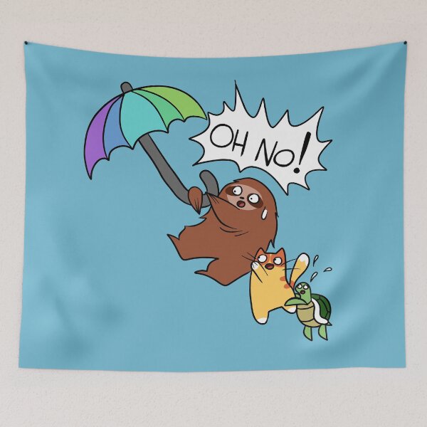 Item preview, Umbrella Sloth Cat and Turtle designed and sold by SaradaBoru.
