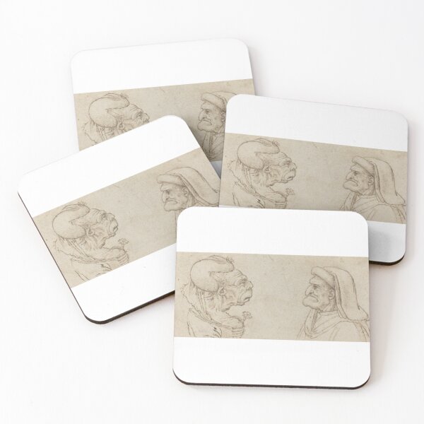 Item preview, Two grotesque heads by Leonardo da Vinci designed and sold by Mapsart-.