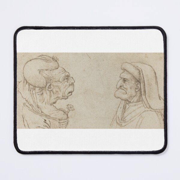 Item preview, Two grotesque heads by Leonardo da Vinci designed and sold by Mapsart-.