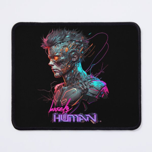 Item preview, Barely Human - Futurist Underground Dark Techno Cyberpunk Synthwave Phonk Cool Artistic Design #04 designed and sold by EC-store.