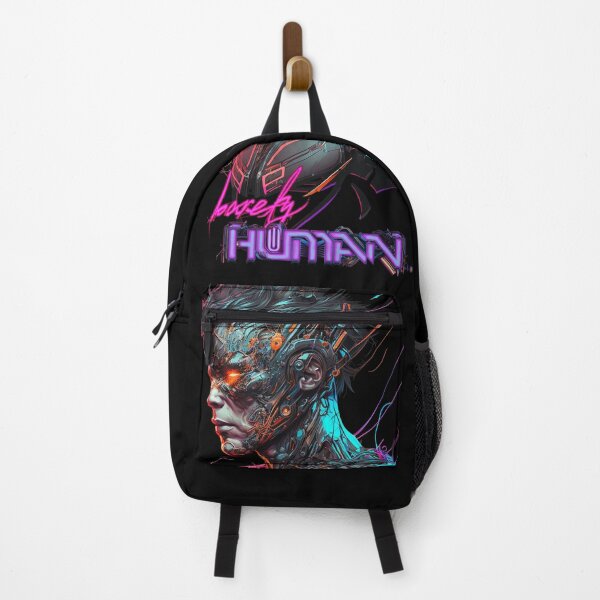 Item preview, Barely Human - Futurist Underground Dark Techno Cyberpunk Synthwave Phonk Cool Artistic Design #04 designed and sold by EC-store.