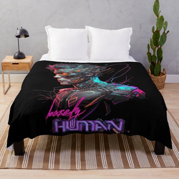 Item preview, Barely Human - Futurist Underground Dark Techno Cyberpunk Synthwave Phonk Cool Artistic Design #04 designed and sold by EC-store.