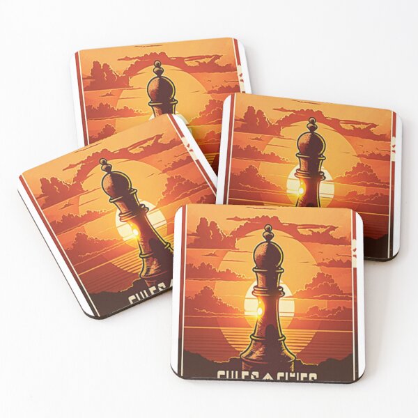 Item preview, Chess Retro Sunset sticker designed and sold by workouti.
