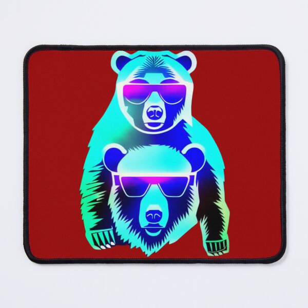 Item preview, Cool Grizzly Bear in Cyberpunk style glasses designed and sold by NewCoolWest.