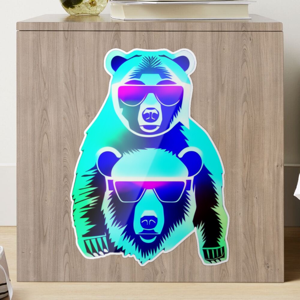 cool grizzly bear in cyberpunk style glasses - Playground