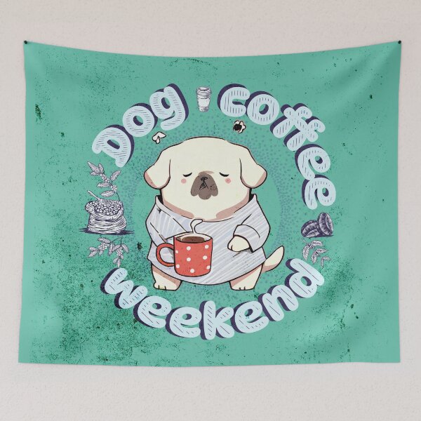 Aperçu de l'œuvre Dog coffee weekend Cute Design V1 créée et vendue par Family Journey with God.