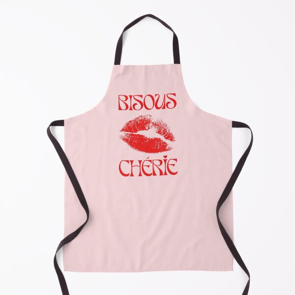 Aperçu de l'œuvre French Kiss - Bisous Cherie (Kisses Sweetheart in French) Affiche Française, Rose et Rouge, Vintage, Rétro créée et vendue par TheLoveShop.