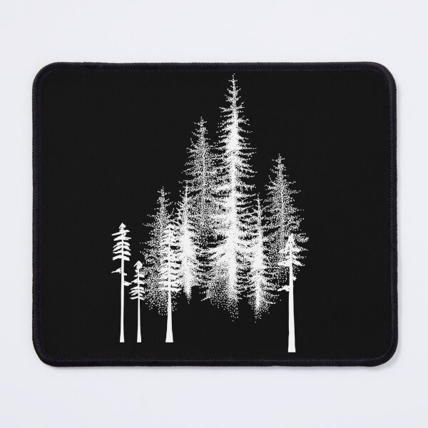 Item preview, Beautiful Pine Forests White Line Drawing Silhouette Design designed and sold by EarthArtDesigns.