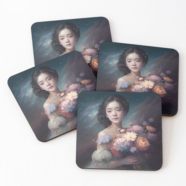 Item preview, Oriental Blossom: Young Woman with Bouquet designed and sold by DreamPrint Collective.