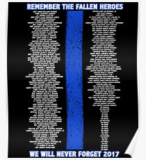 Fallen Police Officers 2017 Thin Blue Line Poster