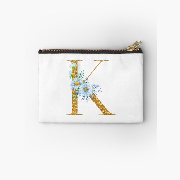 Item preview, Faux Gold Glitter Monogram Letter K with Daisy Flowers designed and sold by silviaol.