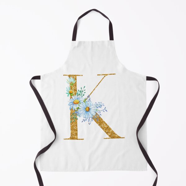Item preview, Faux Gold Glitter Monogram Letter K with Daisy Flowers designed and sold by silviaol.