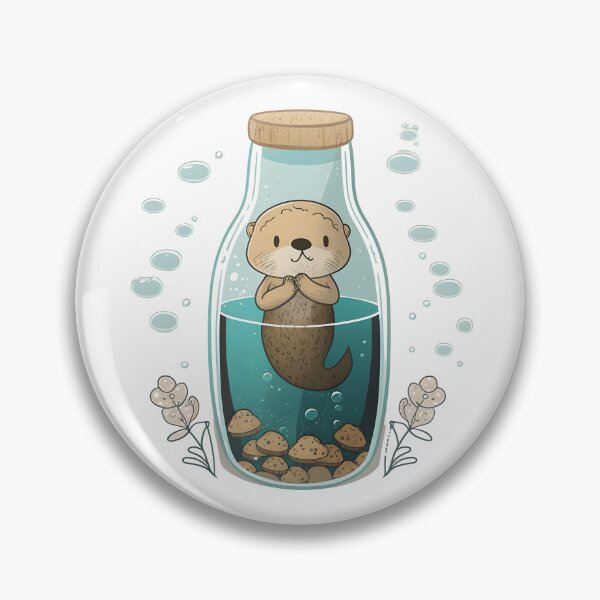 Item preview, Otter in a Jar Swimming designed and sold by PawsInAJar.