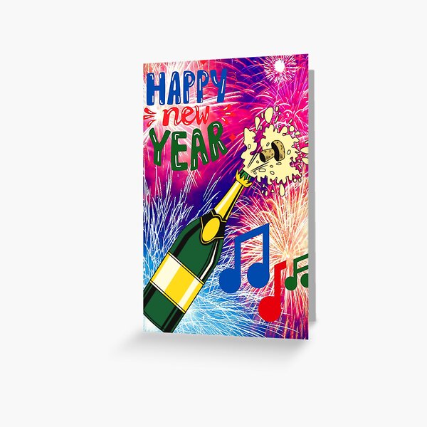 Item preview, Happy New Year Bottle Music Notes designed and sold by teewearstyle.