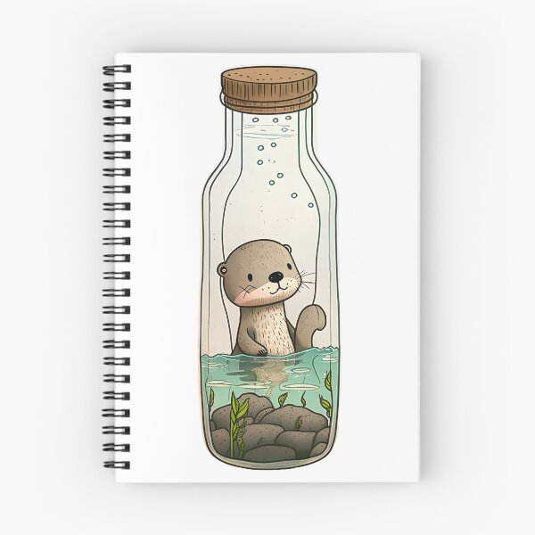 Item preview, Otter in a Jar Swimming designed and sold by PawsInAJar.