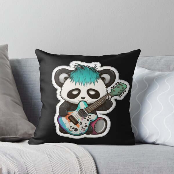 Artikelvorschau, Goth Panda EMO Rock Aufkleber – Goth Pandas Rock On entworfen und verkauft von StreetShirts1.