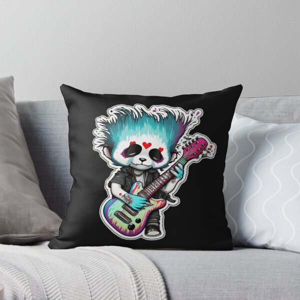 Artikelvorschau, Goth Panda EMO Rock Aufkleber – Goth Pandas Rock On entworfen und verkauft von StreetShirts1.