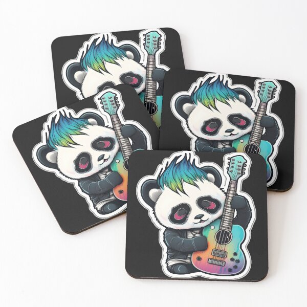 Item preview, Goth Panda EMO Rock Sticker - Goth Pandas Rock On designed and sold by StreetShirts1.