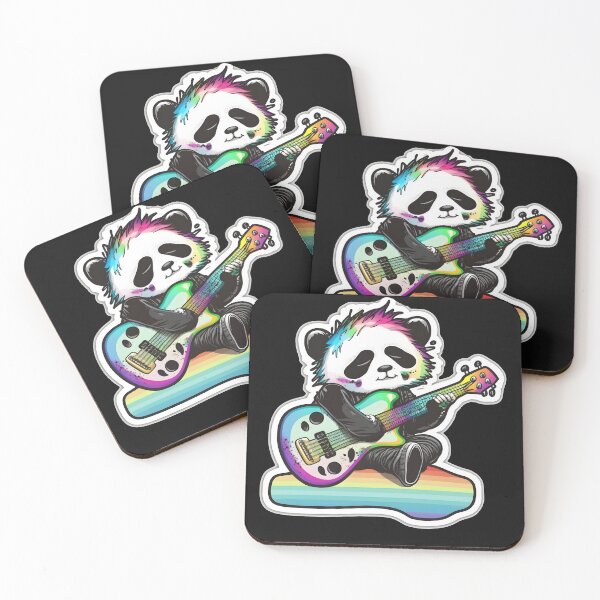 Item preview, Goth Panda EMO Rock Sticker - Goth Pandas Rock On designed and sold by StreetShirts1.