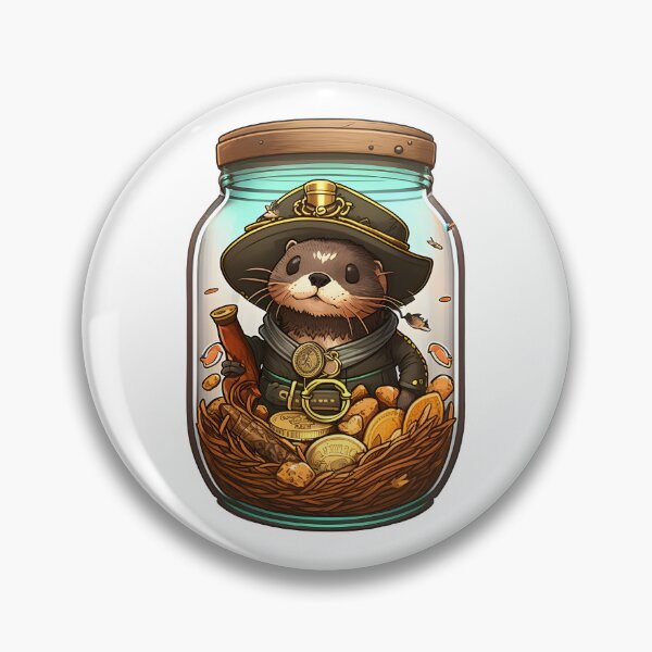 Item preview, Nutria pirata en un frasco que guarda su botín designed and sold by PawsInAJar.