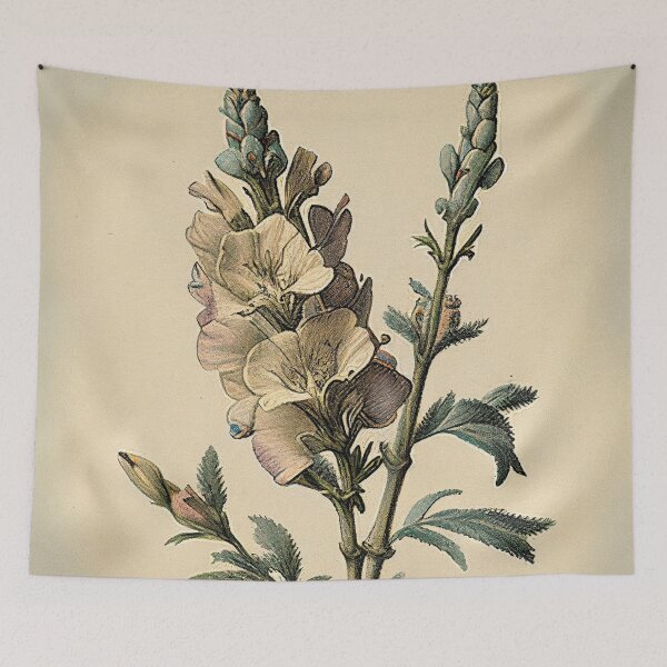 Item preview, Vintage Snapdragon Drawing with Muted Colors designed and sold by VC-prints.