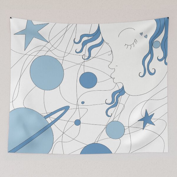 Item preview, Blue space hippy girl  designed and sold by Emma Raven.