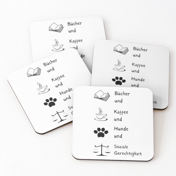 Item preview, “Bücher und Kaffee und Hunde und soziale Gerechtigkeit" Minimalist Design designed and sold by RM-Journey.