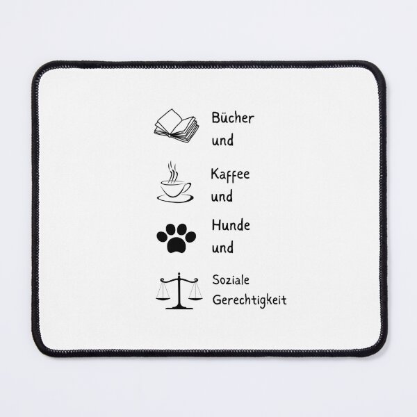 Item preview, “Bücher und Kaffee und Hunde und soziale Gerechtigkeit" Minimalist Design designed and sold by RM-Journey.
