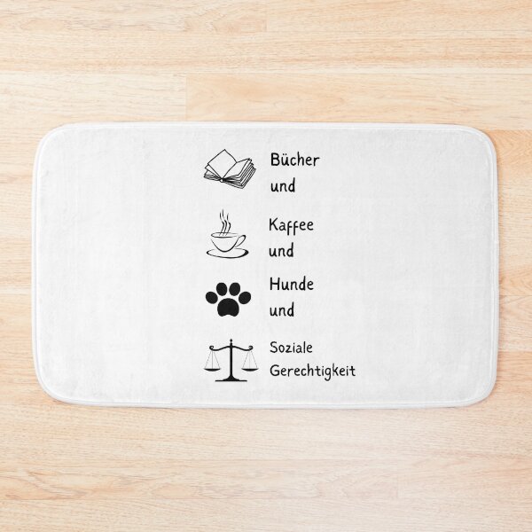 Item preview, “Bücher und Kaffee und Hunde und soziale Gerechtigkeit" Minimalist Design designed and sold by RM-Journey.