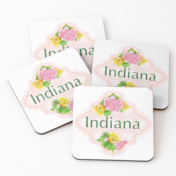Item preview, Indiana State Pride| Indiana State Flower Peony Tulip Tree Firefly | US State Collection State Icon Illustration designed and sold by JourneyHomeMade.