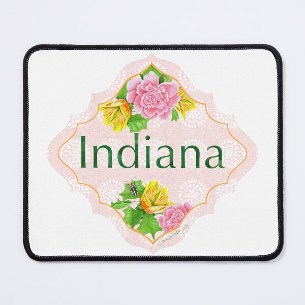 Item preview, Indiana State Pride| Indiana State Flower Peony Tulip Tree Firefly | US State Collection State Icon Illustration designed and sold by JourneyHomeMade.