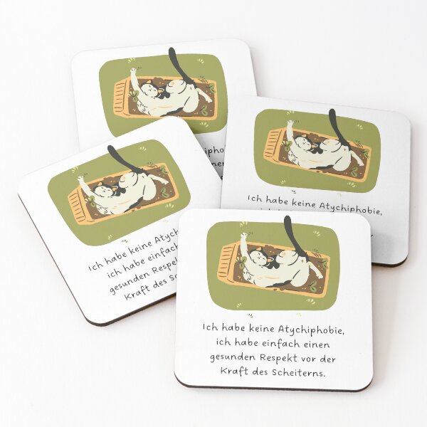Item preview, " Ich habe keine Atychiphobie, ich habe einfach einen gesunden Respekt vor der Kraft des Scheiterns " Lazy Cat Illustration Design designed and sold by RM-Journey.
