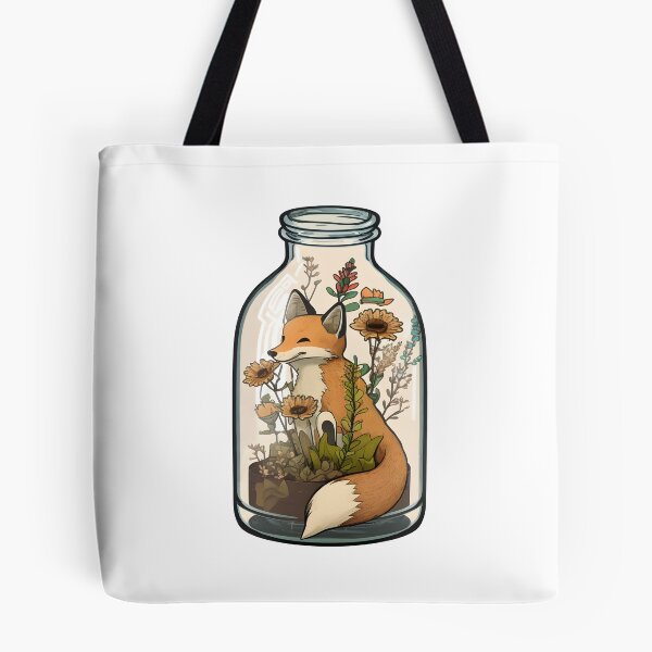 Item preview, Fox in a Jar Smelling Flowers designed and sold by PawsInAJar.