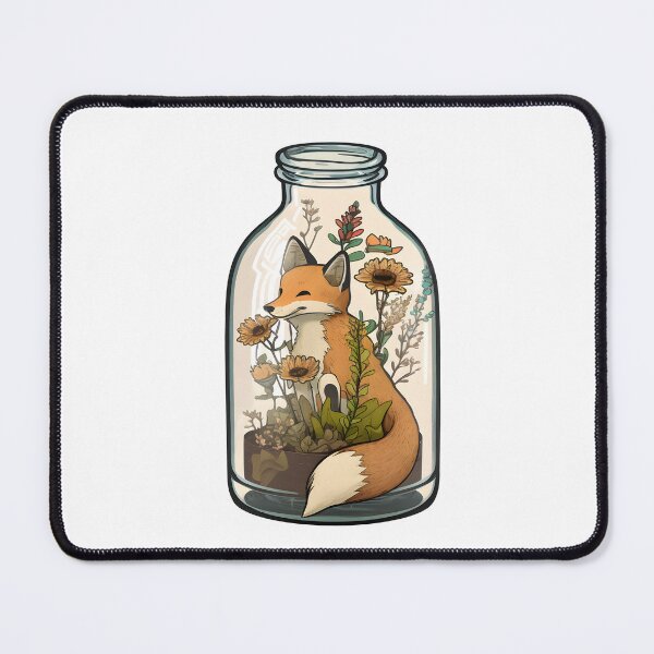 Item preview, Fox in a Jar Smelling Flowers designed and sold by PawsInAJar.