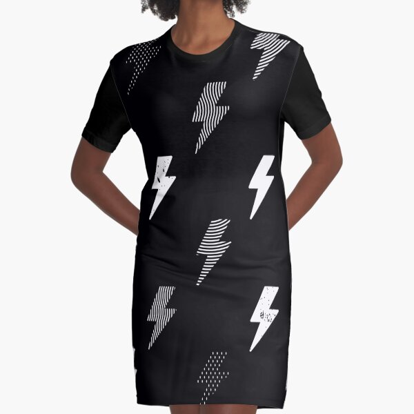 thunder pattern Graphic T-Shirt Dress