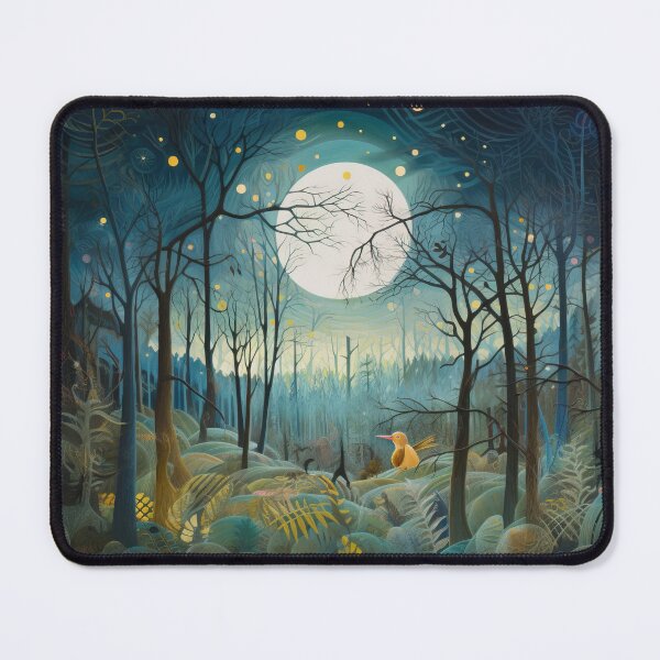 Item preview, Moonlit Clearing - Dark Forest Moonlit Clearing series, Folk Art style atmospheric dreamy digital painting - very high resolution designed and sold by CloudofKnowing.