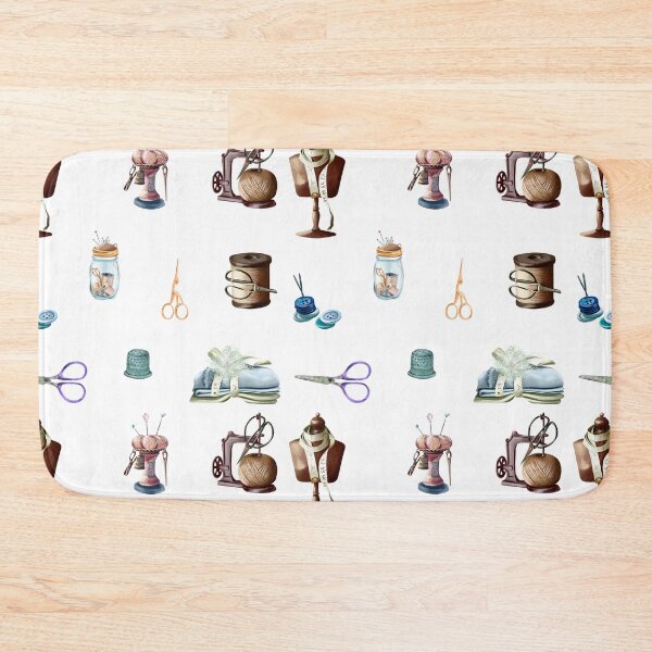 Item preview, Vintage Watercolor Sewing Accessories Collage designed and sold by silviaol.