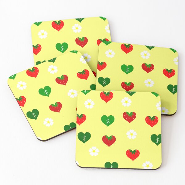 Item preview, heart shaped strawberry floral yellow  designed and sold by Gossip Rag.