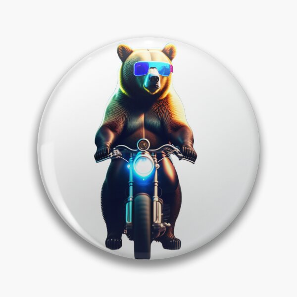 Item preview, Cool Grizzly Bear with Cyberpunk glasses on a moto. designed and sold by NewCoolWest.
