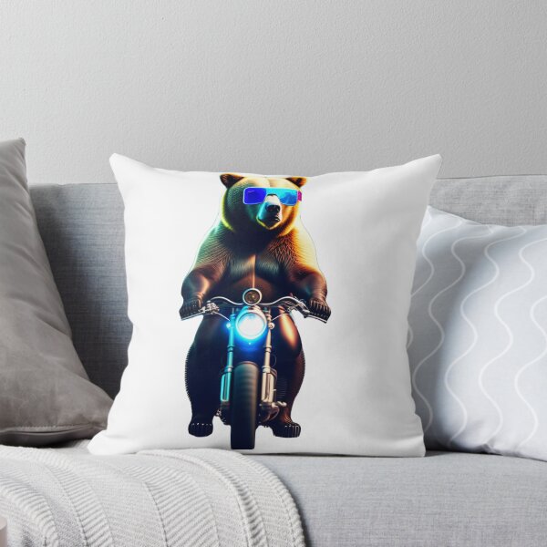 Item preview, Cool Grizzly Bear with Cyberpunk glasses on a moto. designed and sold by NewCoolWest.